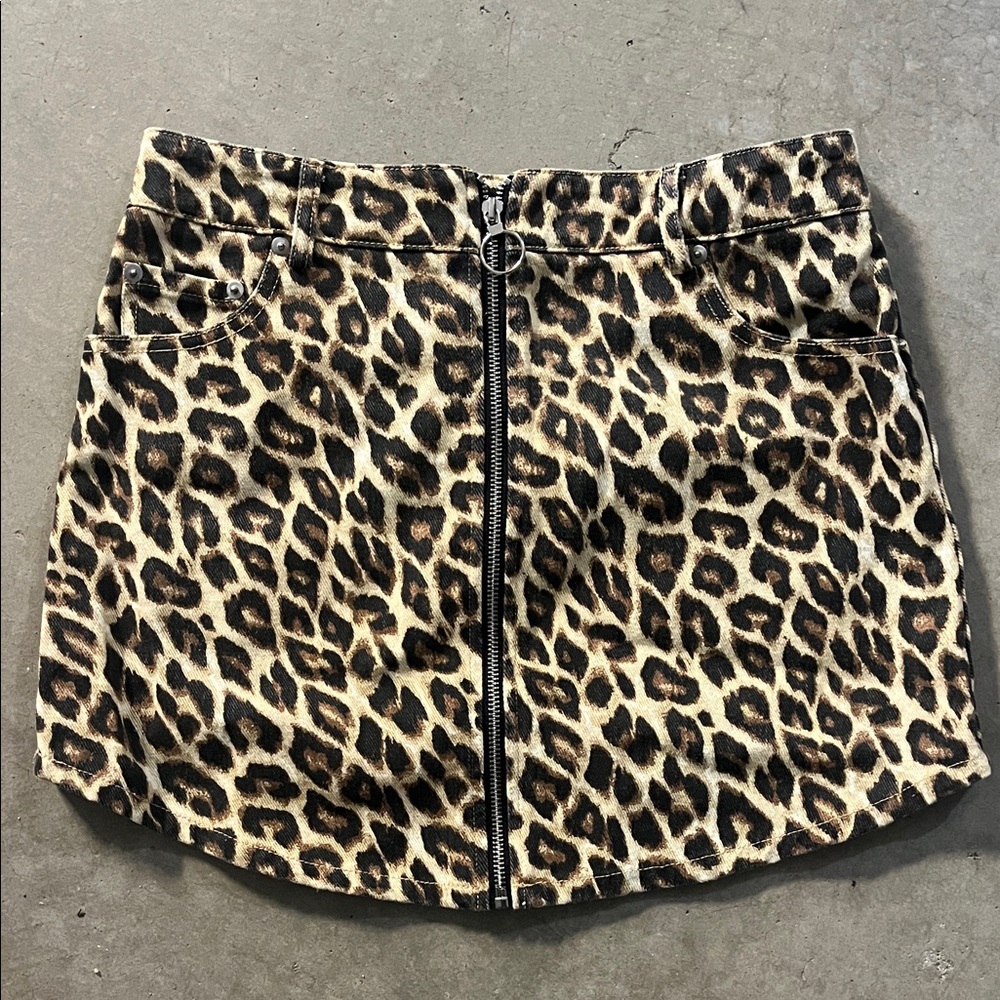 Leopard Print Mini Skirt